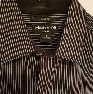 Claiborne Slim Fit Small long sleeves striped